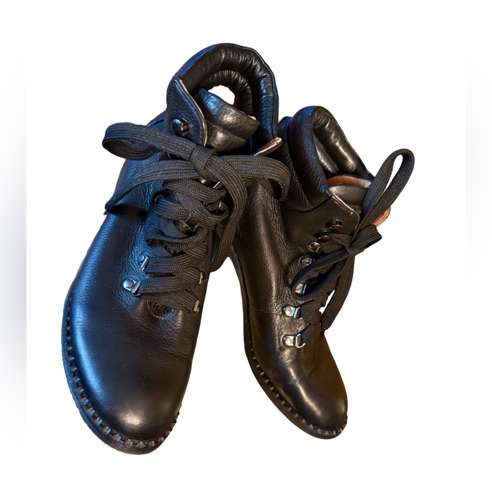 Gentle Souls Kenneth Cole NWOT Sz 10 Black Leather Ankle Hiker Boots (SH033) - Picture 4 of 13